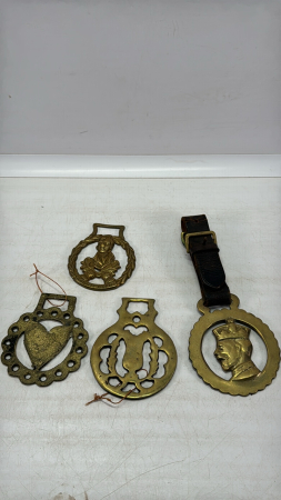 (4) Pieces of Harness Brass
