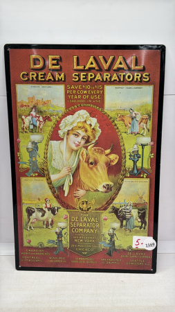 Repro Tin DeLaval Sign