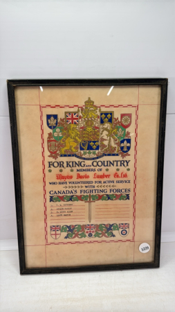 Canada's Fighting Forces Volunteer Certificate