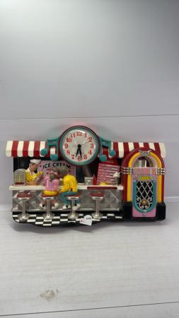 Plastic Diner Plaque w/Quartz Clock