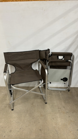 Pair of Folding Lawn Chairs with Trays