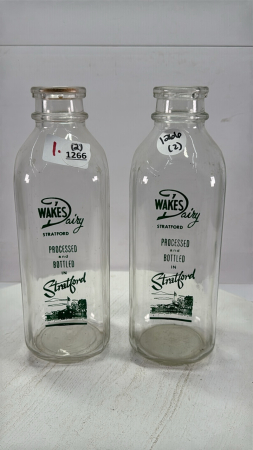 (2) Wakes Dairy Bottles