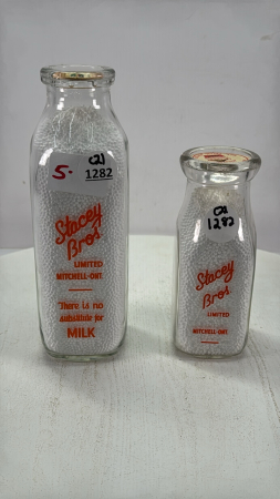 Stacey Bros Silk Screened Pint & Half Pint Bottles