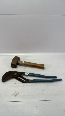 16in Channelock Pliers & Small Sledge