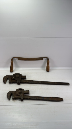 Draw Knife & 16in & 22in Pipe Wrenches