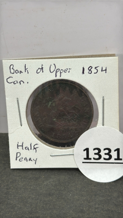 Bank of Upper Canada 1854 1/2 Penny