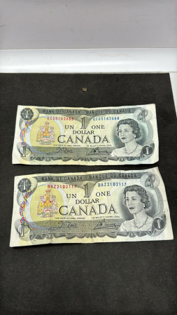 (2) 1973 One Dollar Bills