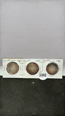 (3) Canadian 50cent Coins