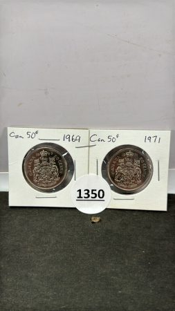 (2) Canadian 50 Cent Coins