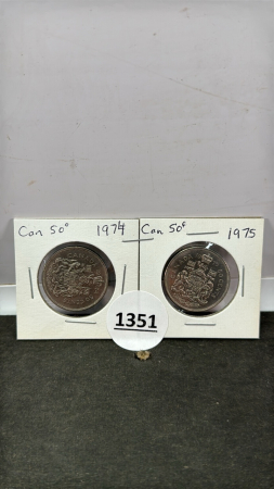 (2) Canadian 50 Cent Coins