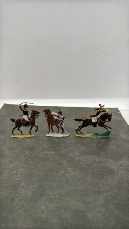(3) Tiny Metal Soldiers on Horseback