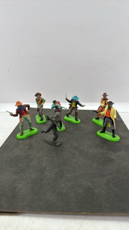 Approx. 7 Plastic Britains 2in Tall Cowboy Figurines