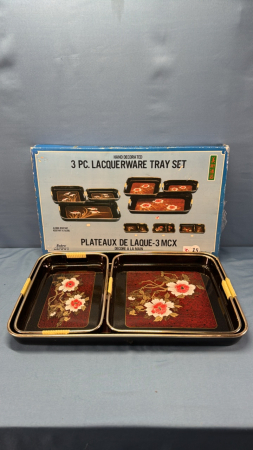 3 Piece Lacquerware Tray Set