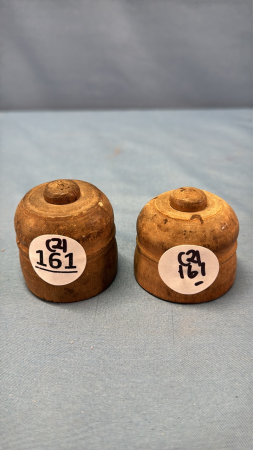 (2) Small Wooden Butter Presses