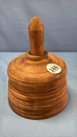5in Wide Wooden Butter Press w/Sheaf Design