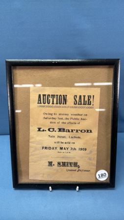 Framed Auction Sale Ad
