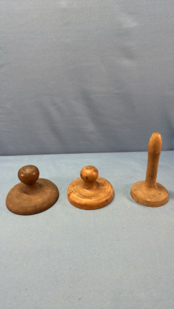 (3) Butter Presses w/Leaf Pattern