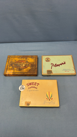 (3) Tin Cigarette Boxes