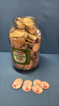 Gallon Jar of Assorted Milk Bottle Caps