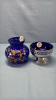 Cobalt Blue 4"Wide Jam Dish &4" Tall Embossed Vase