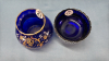 Cobalt Blue 4"Wide Jam Dish &4" Tall Embossed Vase - 3