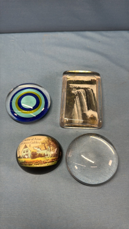 (4) Glass Paper Weights