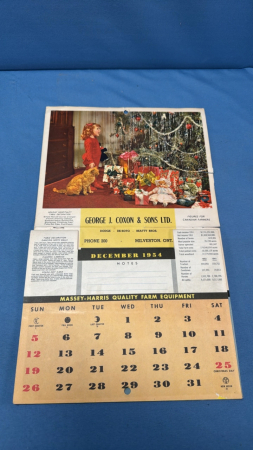 George J Coxon & Sons Ltd, Milverton 1954 Calendar