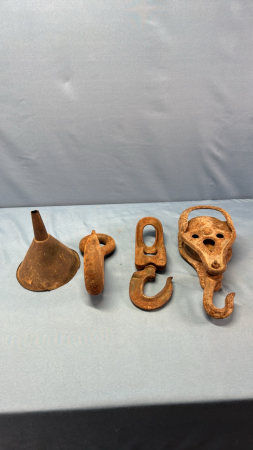 (3) Vintage Hooks & Funnel