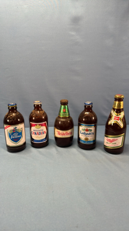 (5) Vintage Beer Bottles w/Contents