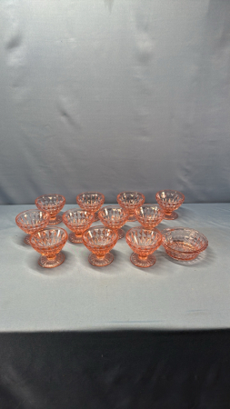 (11) Pink Sherberts & 5in Pink Dish