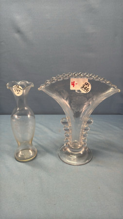 Corn Flower 9in Fan Style Vase & 7in Vase
