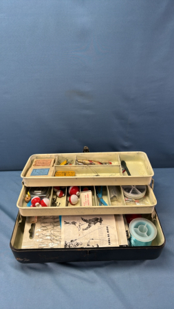 14in Metal Tackle Box with Contents
