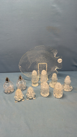 10 in Glass Fish Shaped Plate