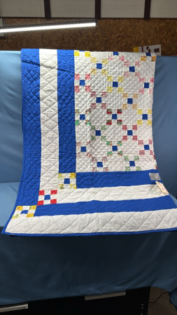 Blue & White Patchwork Quilt