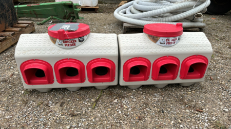 2 Poly 50 lb Chicken Feeders