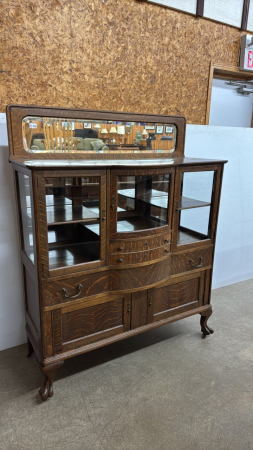 McLagan Oak Bow Front Buffet w/Beveled Mirror