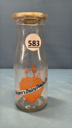 Hooper's Dairy Round Silk Screened Half Pint
