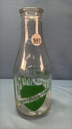 Hooper's Dairy Round Silk Screened Quart