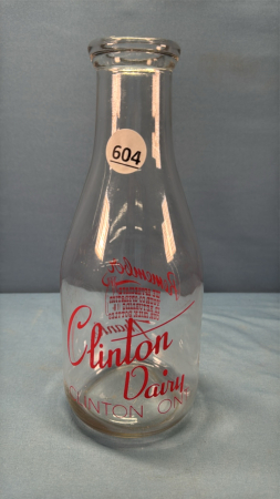 Clinton Dairy Round Silk Screened Quart