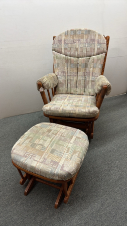 Glider Rocker with Foot Stool