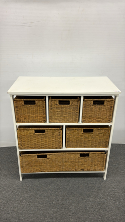Storage Dresser with Wicker Baskets