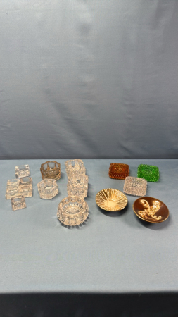 Qty of Glass Salt Sells,Jam Dishes&2 China Saucers