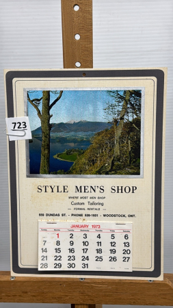 Style Mens Shop 1973 Calendar