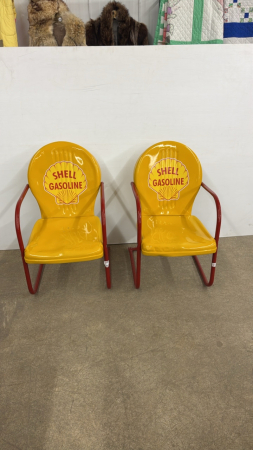 (2) 1950's Metal Lawn Chairs