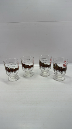 (4) 5in High Budweiser Glasses