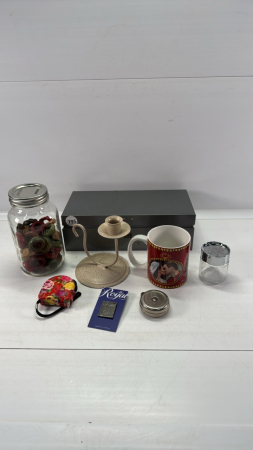 11in Long Tin Box w/Contents