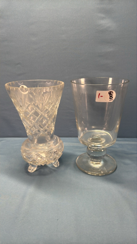 (2) 9in Glass Vases
