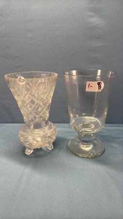 (2) 9in Glass Vases