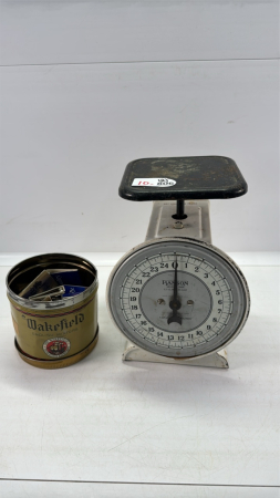 Hanson 25lb Kitchen Scale& Wakefield Tobacco Tin