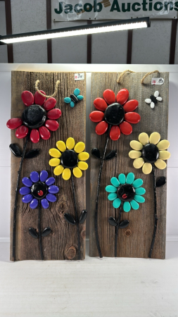(2) Rock Art Barn Board Plaques